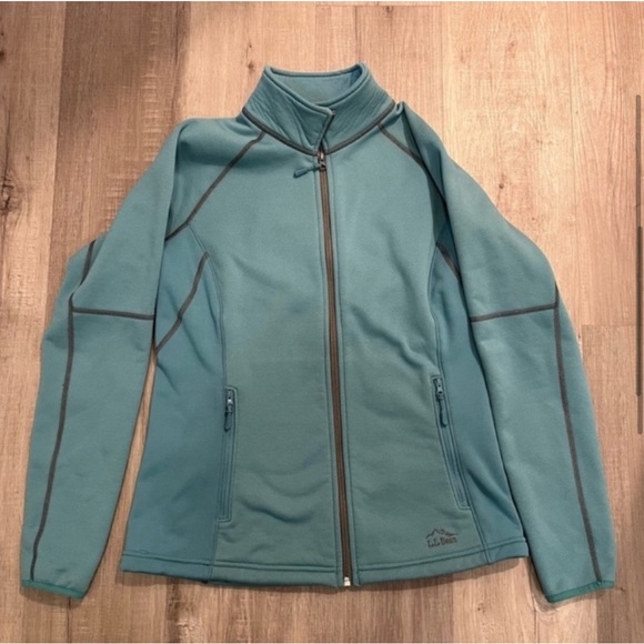 L.L. Bean Teal Green Fleece Lined Full-Zip Outdoor Jacket Women's Medium NWOT - Picture 3 of 12